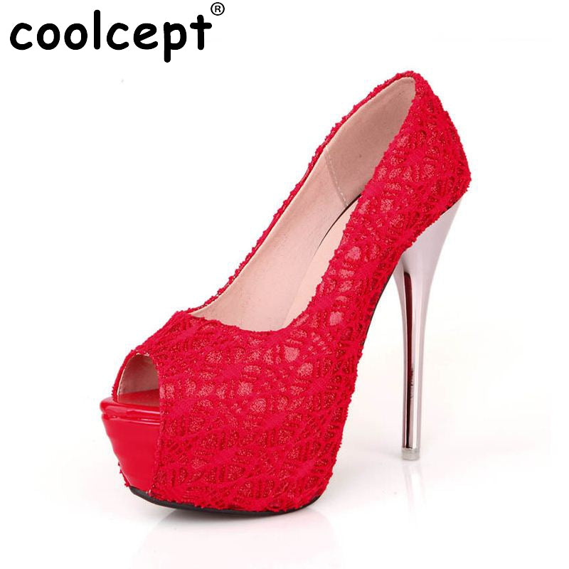 CooLcept free shipping high heel shoes women sexy dress footwear fashion lady female pumps P12140 hot sale EUR size 32-43