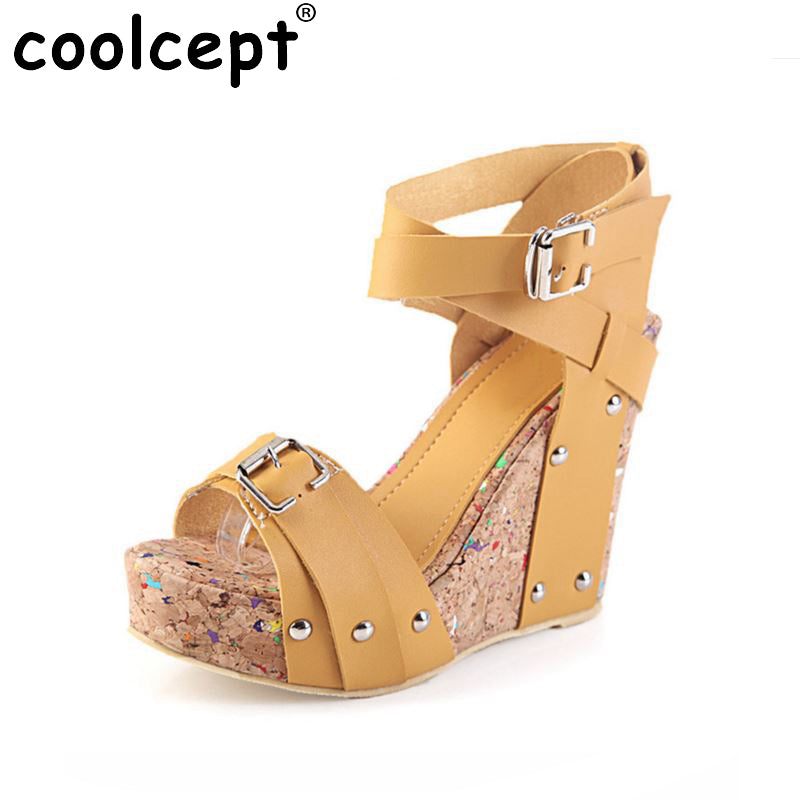 women wedge bohemia quality high heel sandals lace brand sexy fashion ladies heeled footwear heels shoes P5848 EUR size 33-40