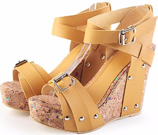 women wedge bohemia quality high heel sandals lace brand sexy fashion ladies heeled footwear heels shoes P5848 EUR size 33-40