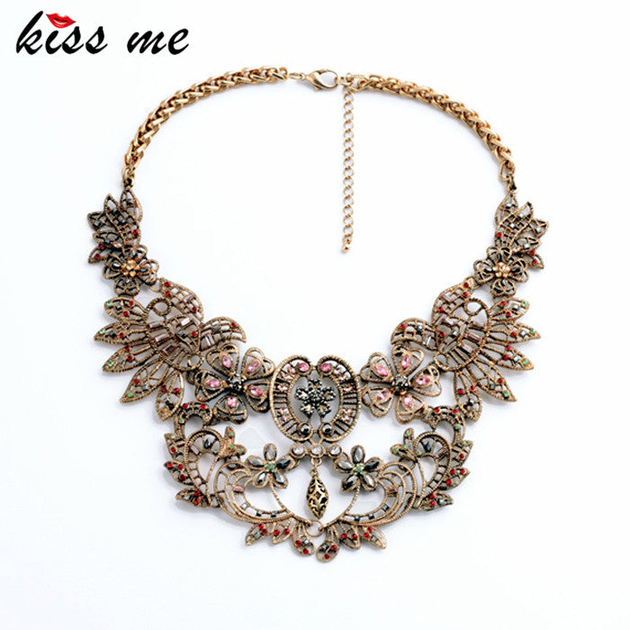 Retro Hollow Out Flowers Collar Necklace Hot Sale Fashion Vintage Collares 2017