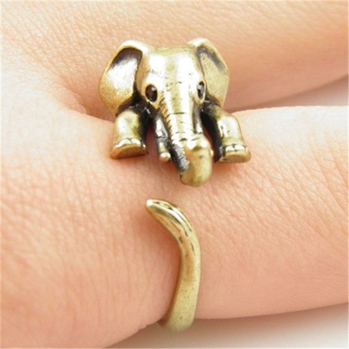 Hot Sale Summer Style Elephant Animal Wrap Rings for Women and Girls Unique Rings Fine Jewelry