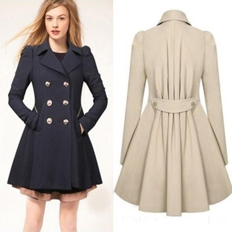 Double-breasted Long Coat Female Long-sleeved Jacket