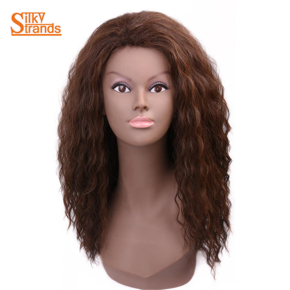 Silky Strands Synthetic Natural Wave Hair Wigs Kanekalon Female Medium Length Womens Wigs For Black Women With Japanese Fiber