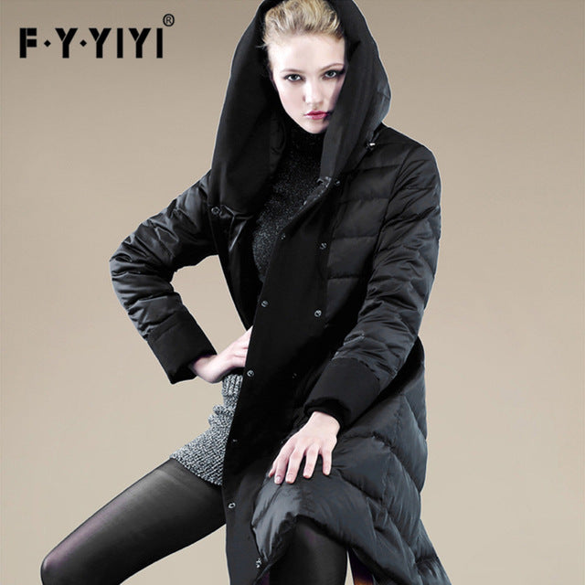 Winter Jacket, Long Slim Waist Thickened Europe Hooded Female Anti Season Stockpile