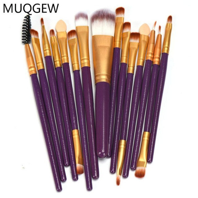 15pcs Makeup Brush Set tools Make-up Toiletry Kit Wool Make Up Brush Set wholesale price