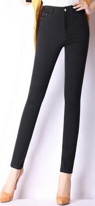 Plus size clothing high waist skinny pencil pants trousers for female ladies BLACK RED