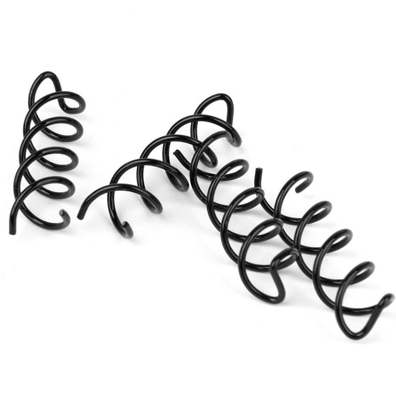 10x Black Spiral Hair Pin Clip DIY Hair Style / Sleek and Compact Alloy Construction