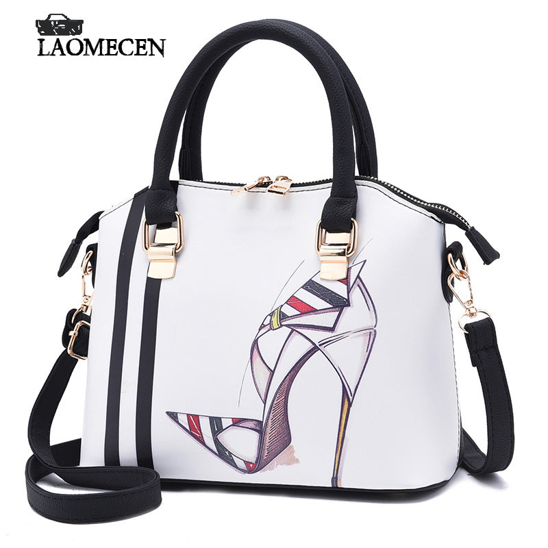 Elegant Women Printing Leather Handbags Embossed Perfume Pattern Shoulder Bag Fashion Phantom Bag Female Casual Tote Bag Bolsos