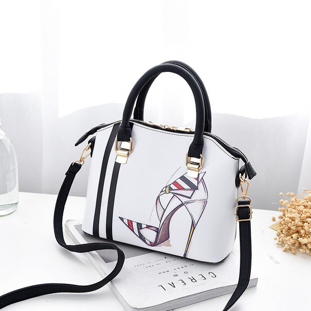 Elegant Women Printing Leather Handbags Embossed Perfume Pattern Shoulder Bag Fashion Phantom Bag Female Casual Tote Bag Bolsos