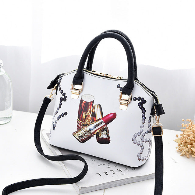 Elegant Women Printing Leather Handbags Embossed Perfume Pattern Shoulder Bag Fashion Phantom Bag Female Casual Tote Bag Bolsos