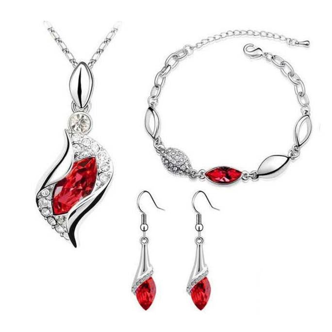 1Set Women Necklace Pendant Drop Earrings Bracelet Jewelry
