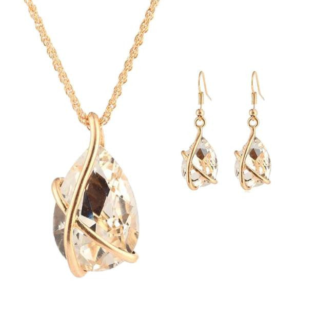 1Set Women Necklace Pendant Drop Earrings Jewelry BK