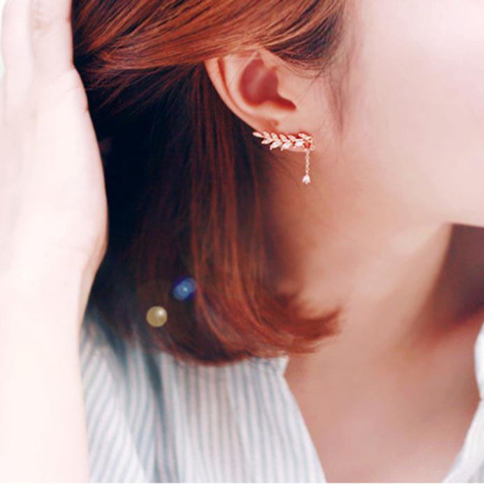 1 Pair Fashion Women Elegant Crystal Rhinestone  Ear Stud Earrings Jewelry GD