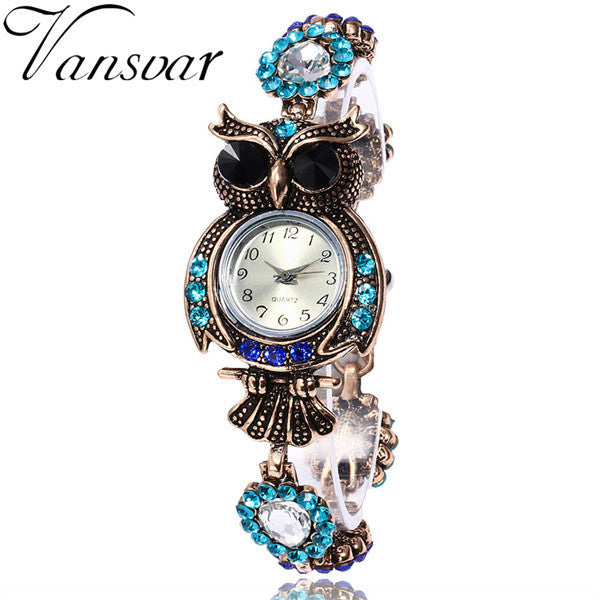 2017 Vintage Owl Fashion Womens Quartz Bracelet  Brand Watches Gift Wrist Watch