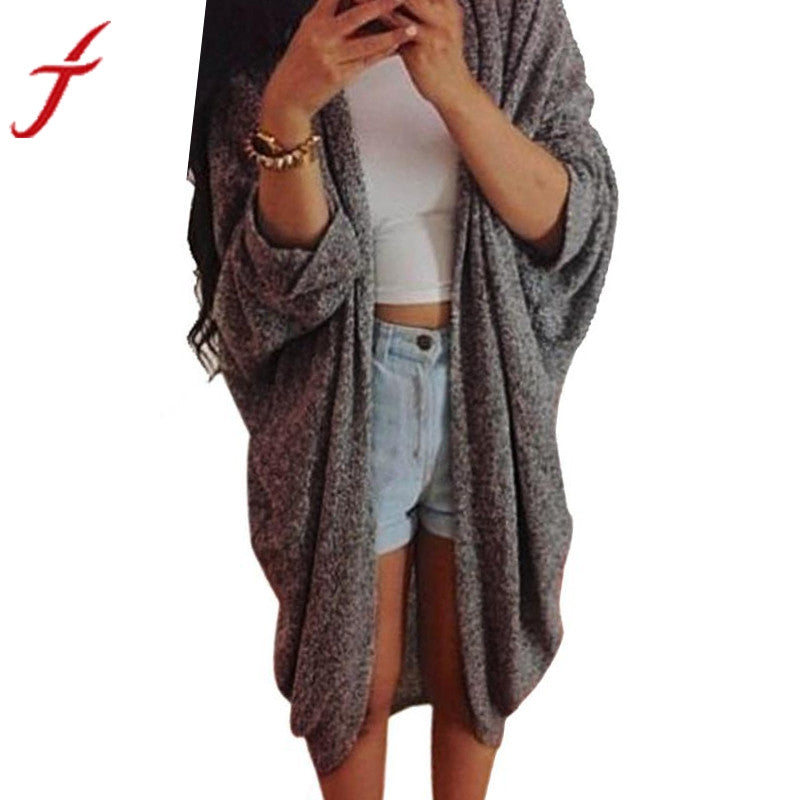 Spring Women Three Quarter Sleeve Knitted Cardigan Lady Outerwear Casual Coat Cardigan Jacket Plus Size
