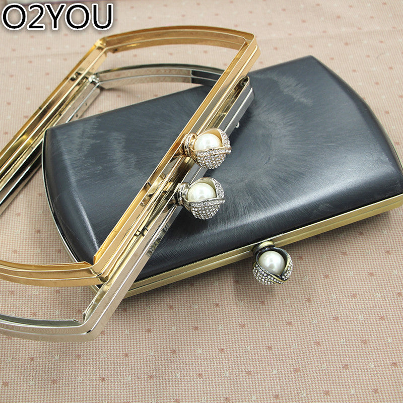 Size 25X15.5 cm 1 pcs  Bag Accessories Metal Purse Frame Box Clutch With Plastic Box