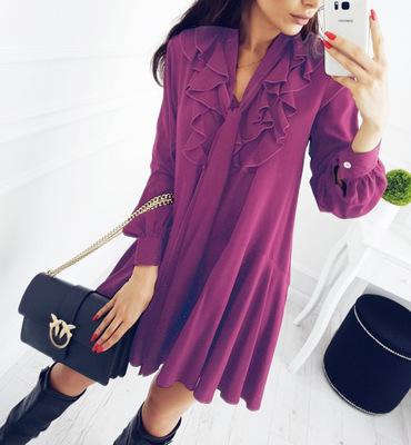 Fall Wish Explosion Models Temperament V Collar Lace Dress Zc2424 Band Features