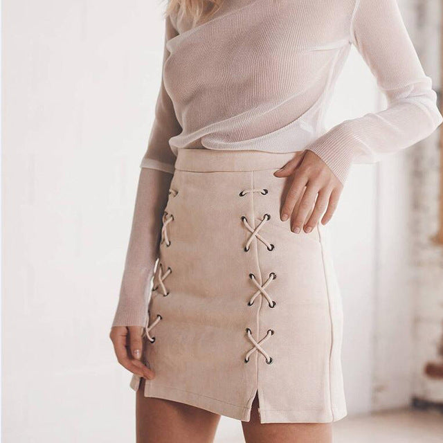 Suede bag hip skirt and body