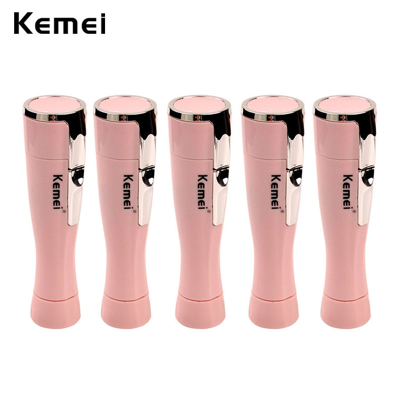 KEMEI 5pcs Painless Depilatory Lady Shaver Facial Body Fine Hair Removal Device Female Women Epilator Electric Shaving Machine