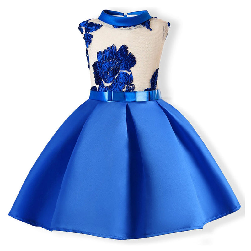Child Girls Princess Dress Kids Party Flowers Embroidery Wedding Formal Dresses