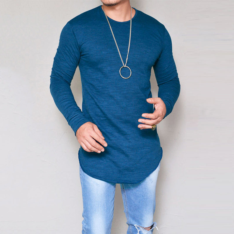 Men Slim Fit O Neck Long Sleeve Muscle Tee T-shirt Casual Tops Blouse